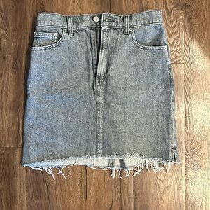 Lucky brand distressed grey denim skirt. Size 26.